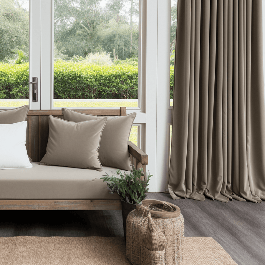 Denver Taupe Signature Velvet Custom Curtain