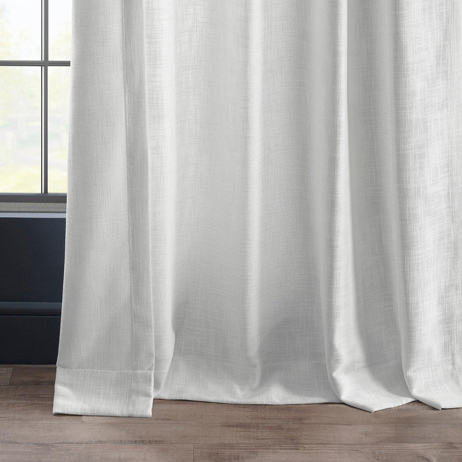 Rice White Heavy Faux Linen Curtain