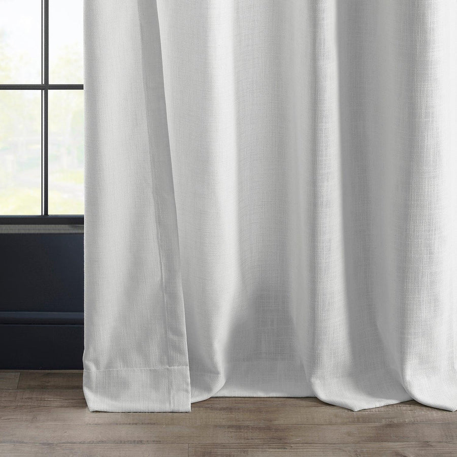 Rice White Grommet Heavy Faux Linen Curtain