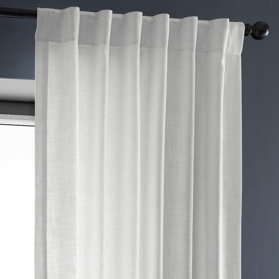 Rice White Heavy Faux Linen Curtain