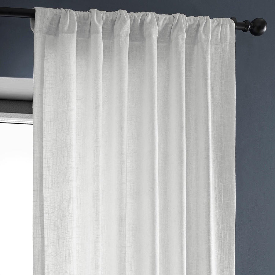 Rice White Heavy Faux Linen Curtain