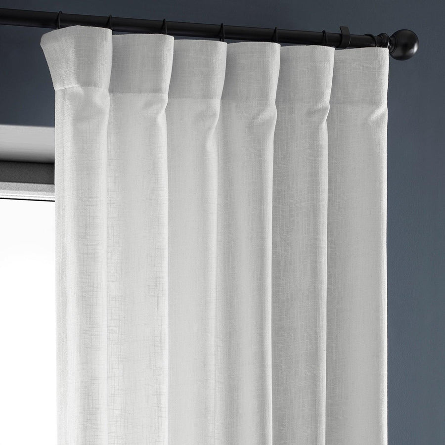 Rice White Heavy Faux Linen Curtain