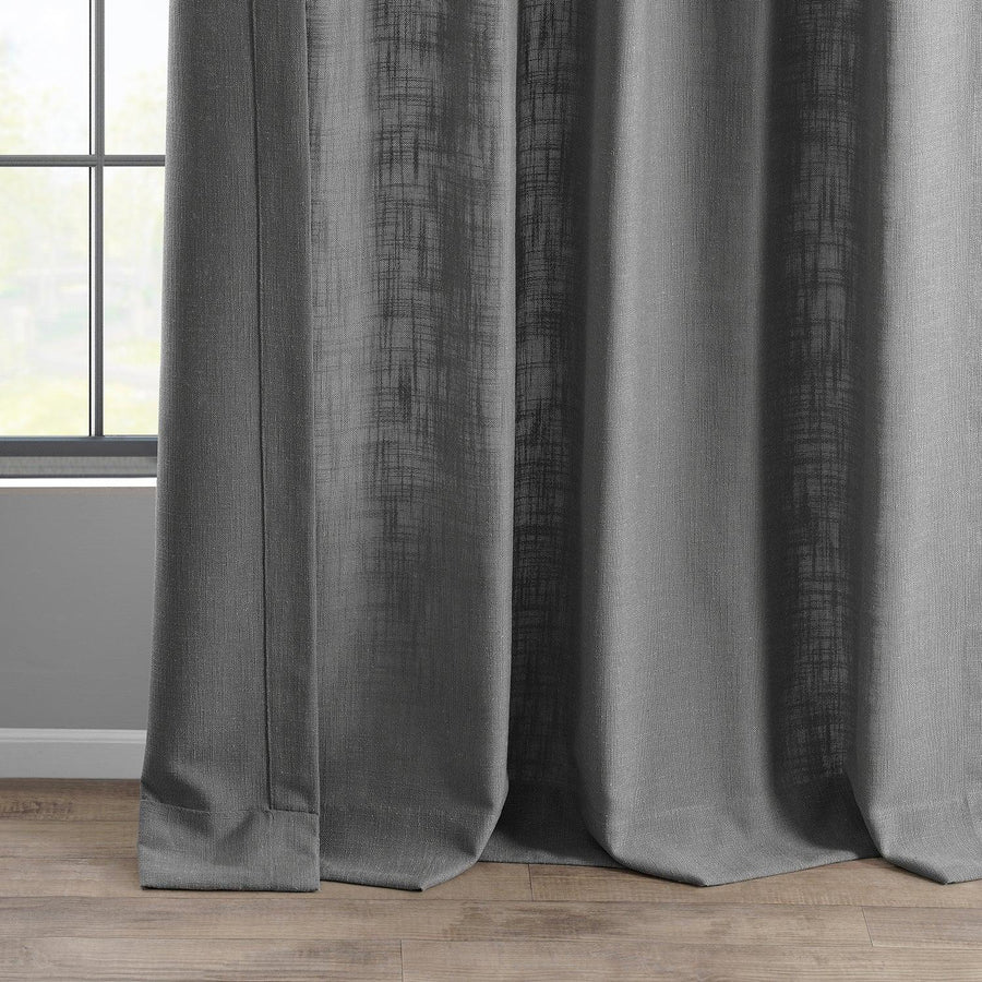 Pewter Grey Heavy Faux Linen Curtain