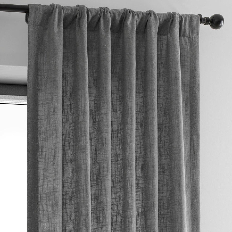 Pewter Grey Heavy Faux Linen Curtain