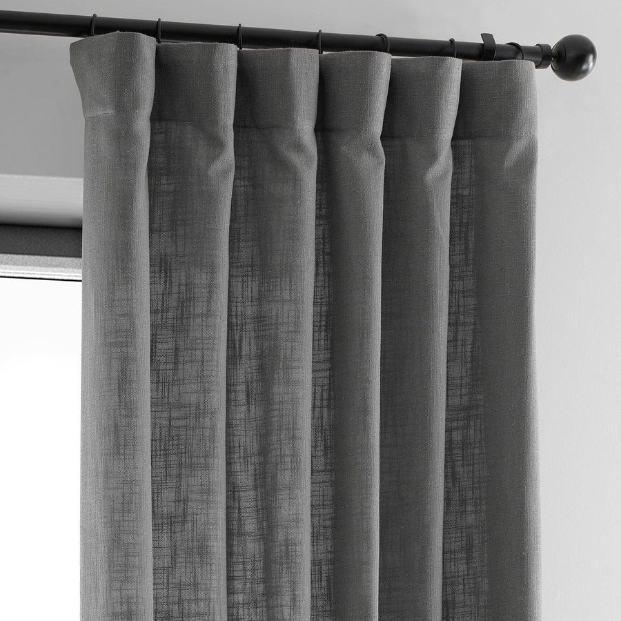 Pewter Grey Heavy Faux Linen Curtain