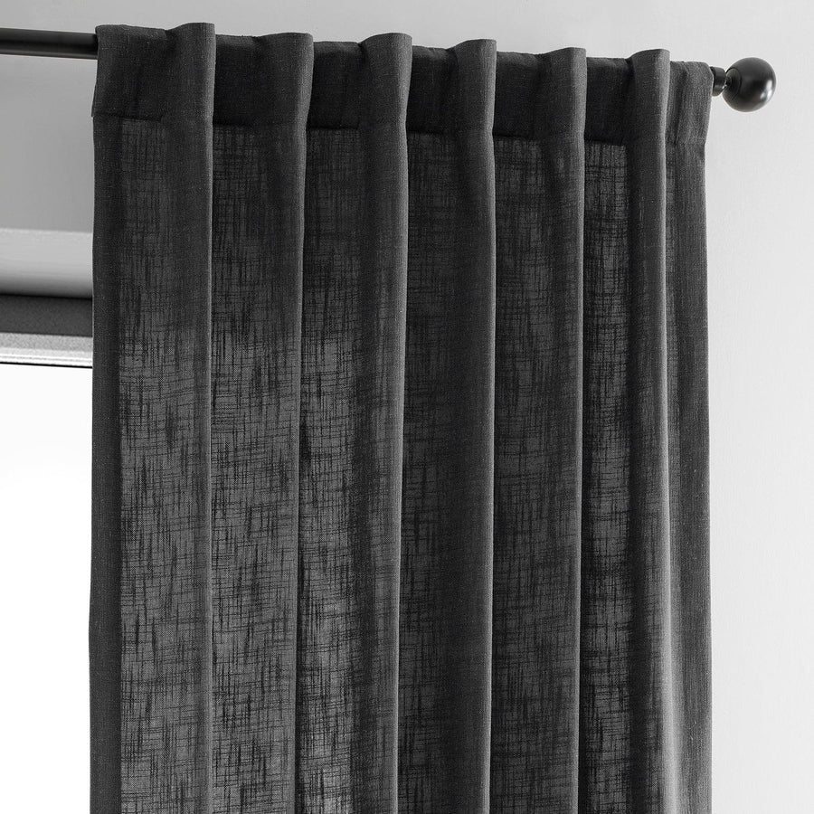 Slate Grey Heavy Faux Linen Curtain