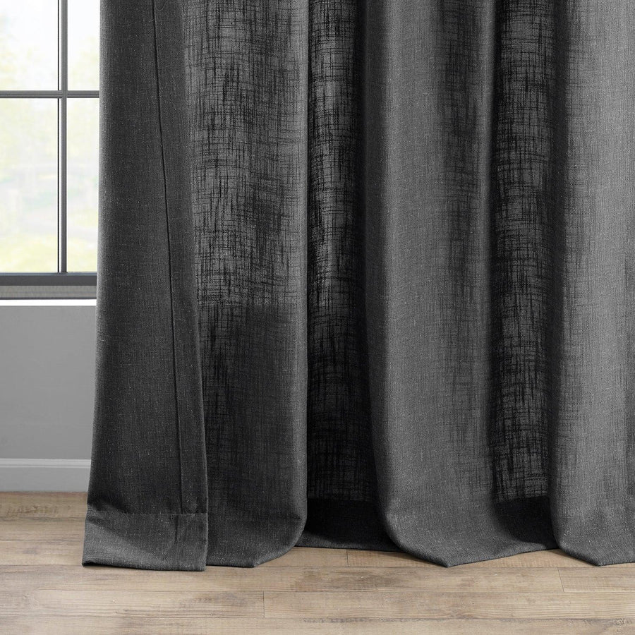 Slate Grey Heavy Faux Linen Curtain