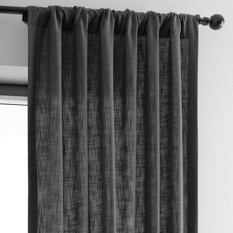 Slate Grey Heavy Faux Linen Curtain