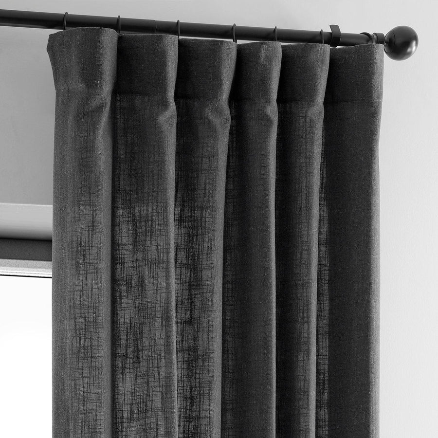 Slate Grey Heavy Faux Linen Curtain