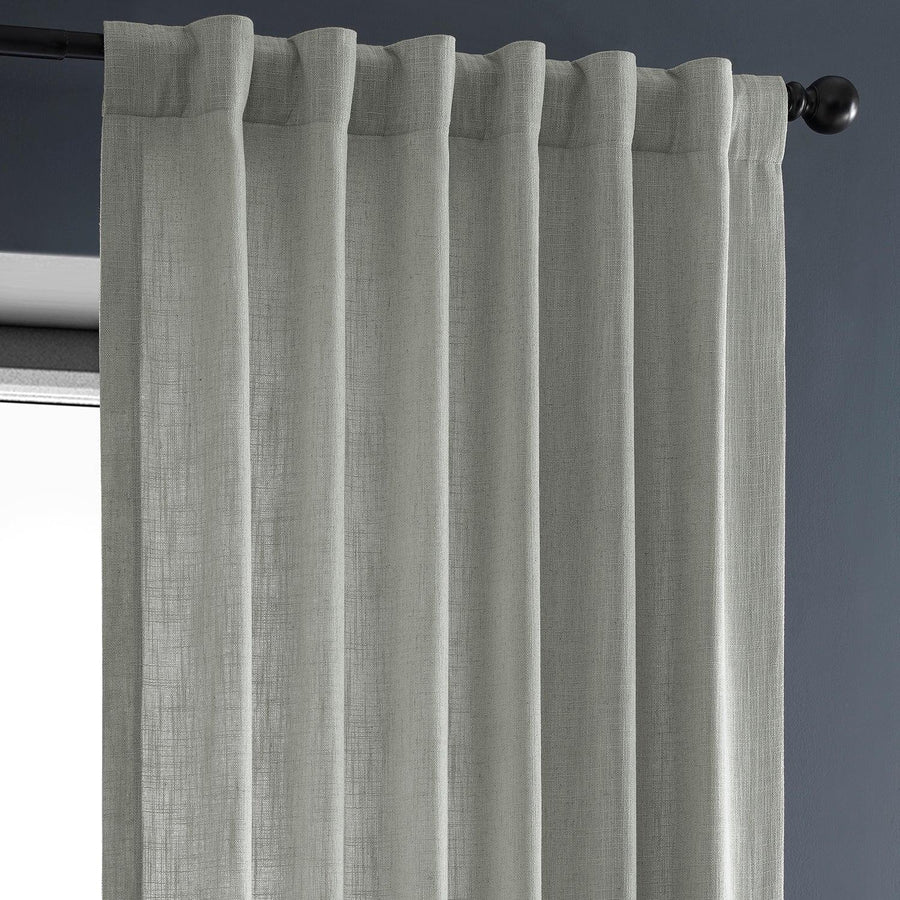 Ash Grey Heavy Faux Linen Curtain