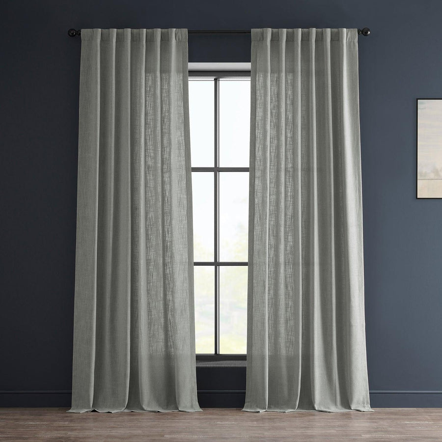 Ash Grey Heavy Faux Linen Curtain