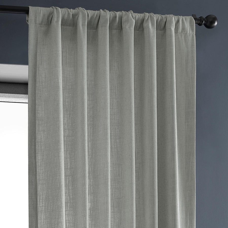 Ash Grey Heavy Faux Linen Curtain