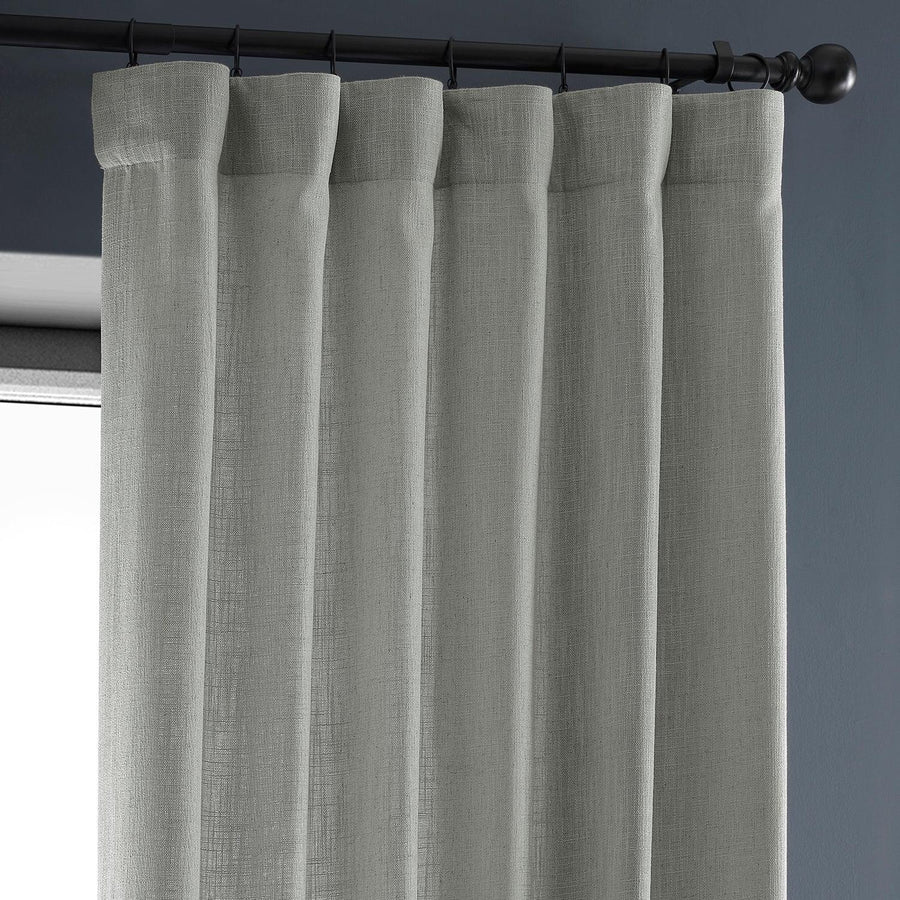 Ash Grey Heavy Faux Linen Curtain