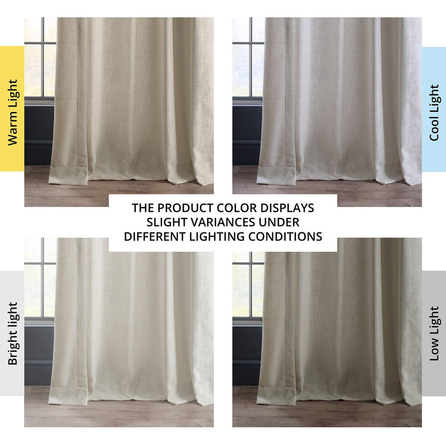 Malted Cream Heavy Faux Linen Curtain