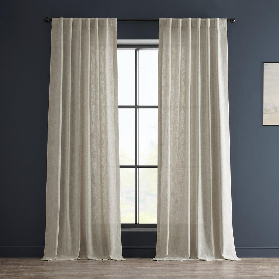 Malted Cream Heavy Faux Linen Curtain