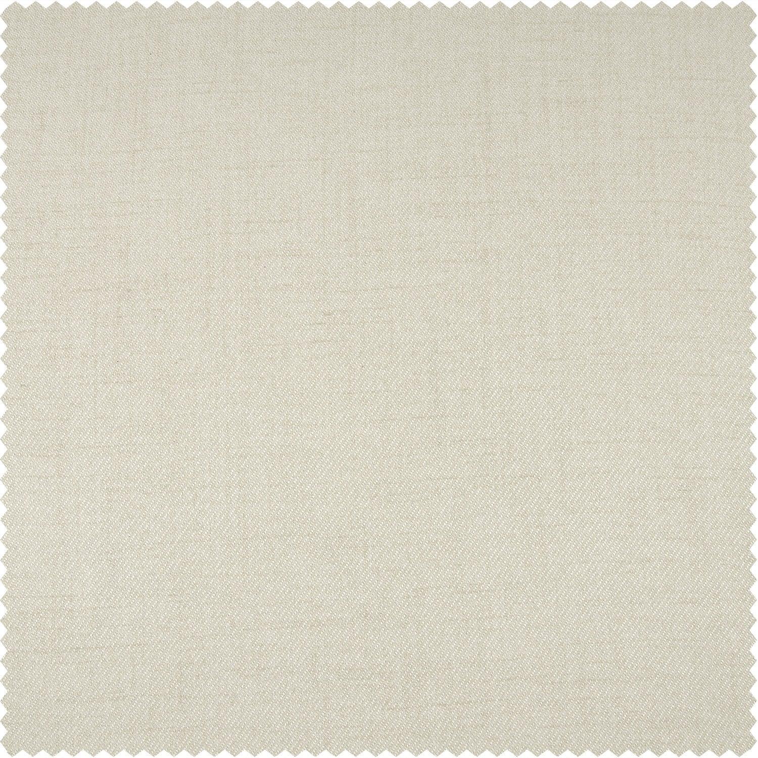 Creamy Ivory French Pleat Heathered Woolen Weave Room Darkening Curtain