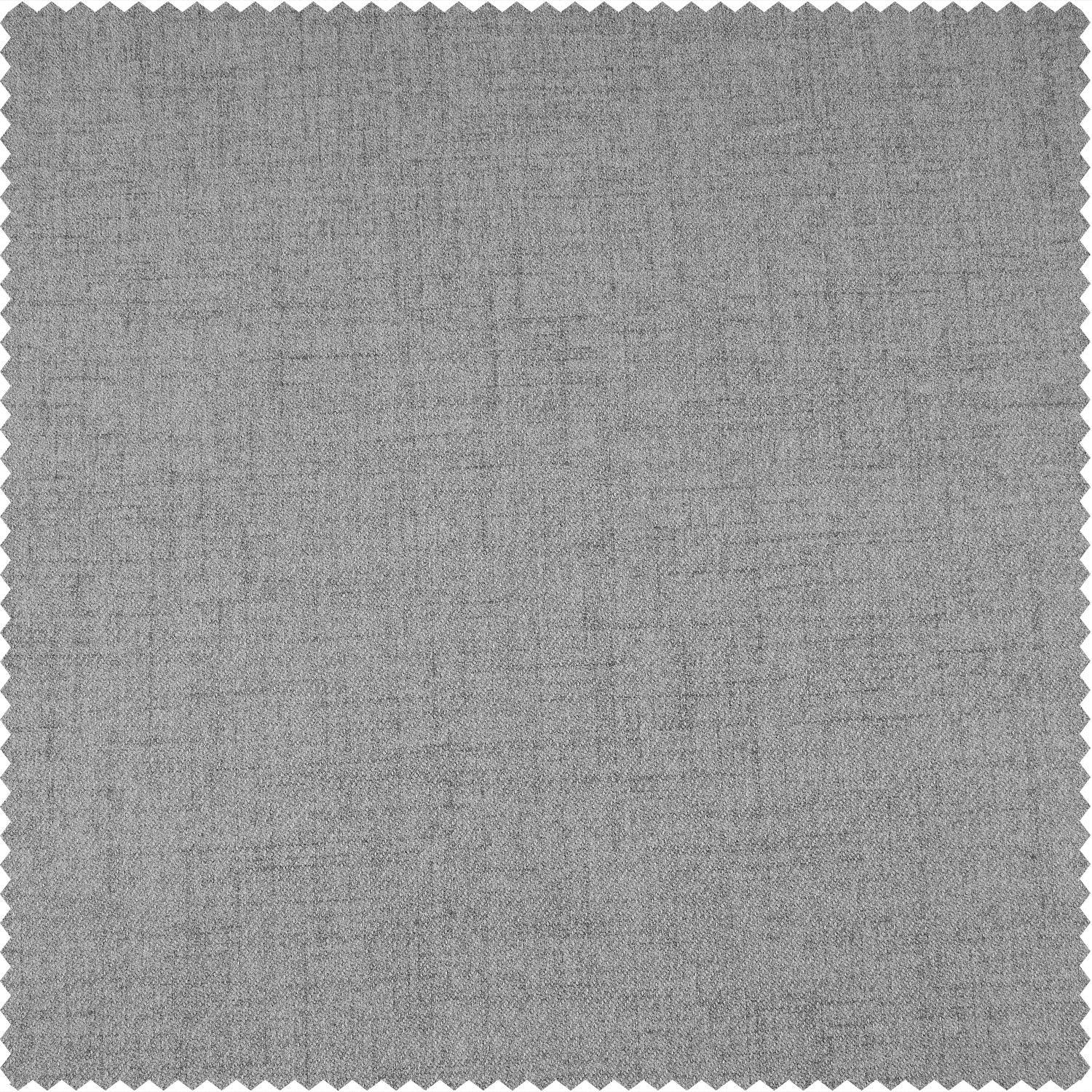Steely Grey French Pleat Heathered Woolen Weave Room Darkening Curtain