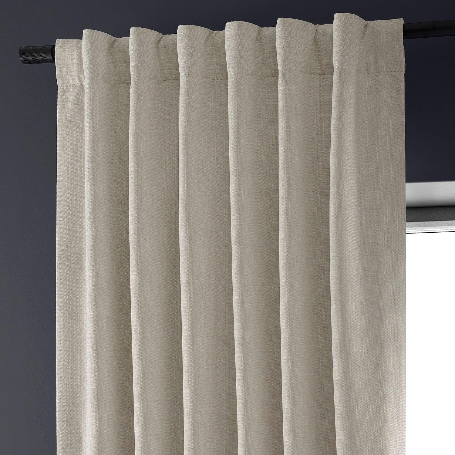 Caravan Beige Faux Linen Hotel Blackout Curtain