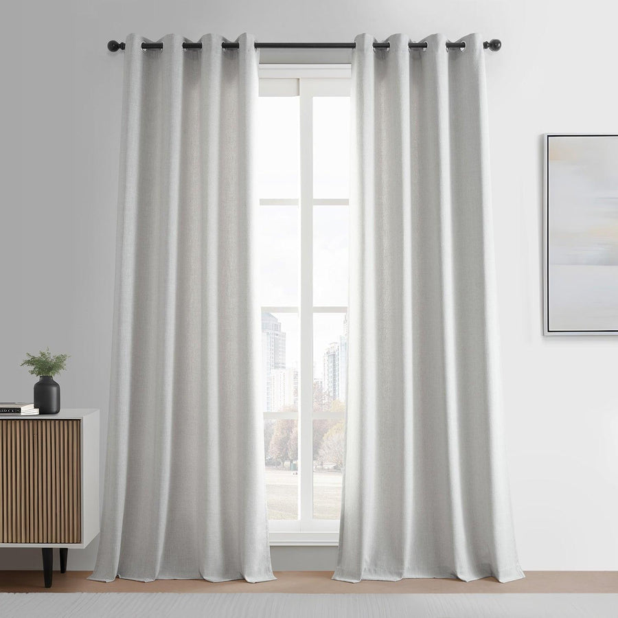 Off-White Grommet Simply Faux Linen Curtain Pair (2 Panels)