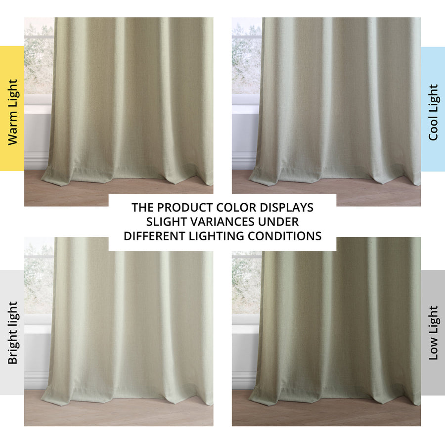 Greige Grommet Simply Faux Linen Curtain Pair (2 Panels)