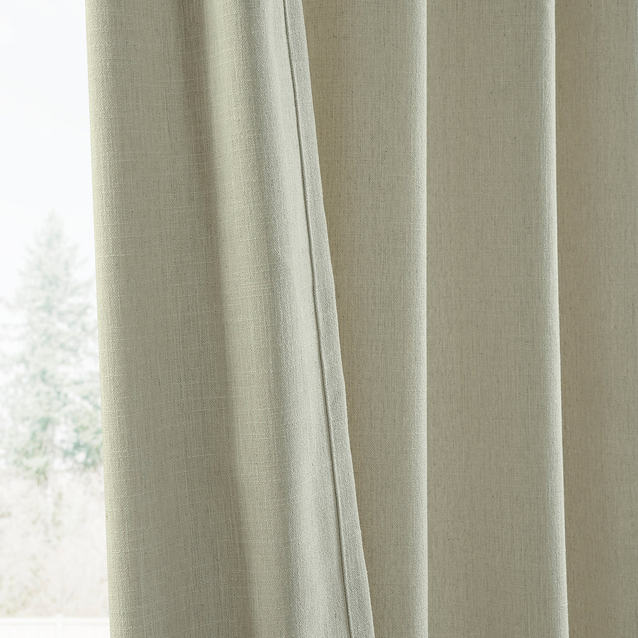 Greige Grommet Simply Faux Linen Curtain Pair (2 Panels)