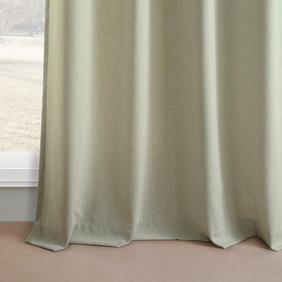 Greige Grommet Simply Faux Linen Curtain Pair (2 Panels)