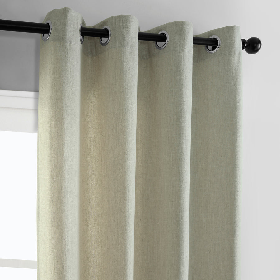 Greige Grommet Simply Faux Linen Curtain Pair (2 Panels)