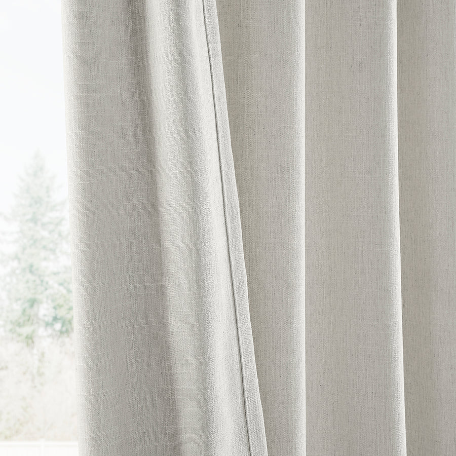 Light Sand Grommet Simply Faux Linen Curtain Pair (2 Panels)