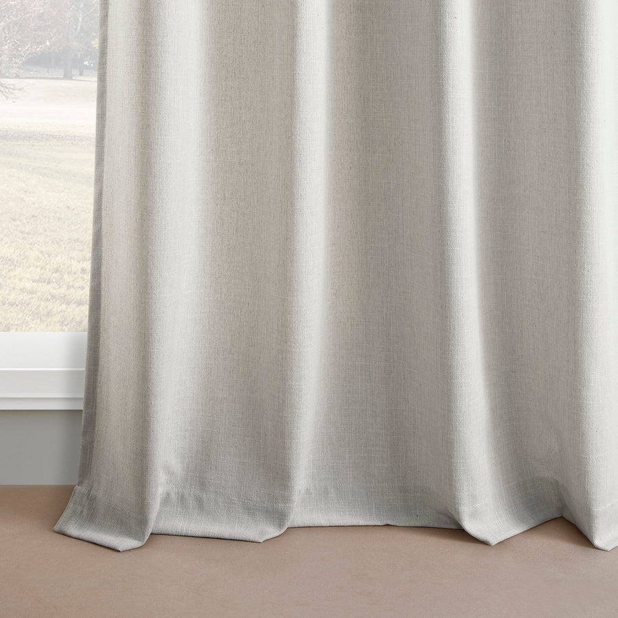 Light Sand Grommet Simply Faux Linen Curtain Pair (2 Panels)