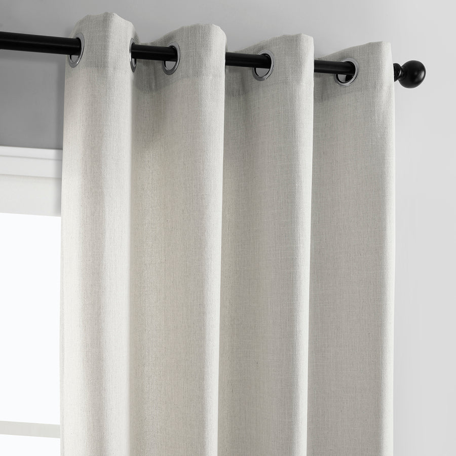 Light Sand Grommet Simply Faux Linen Curtain Pair (2 Panels)