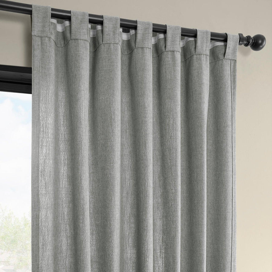 Light Grey Simply Faux Linen Light Filtering Curtain Pair (2 Panels)