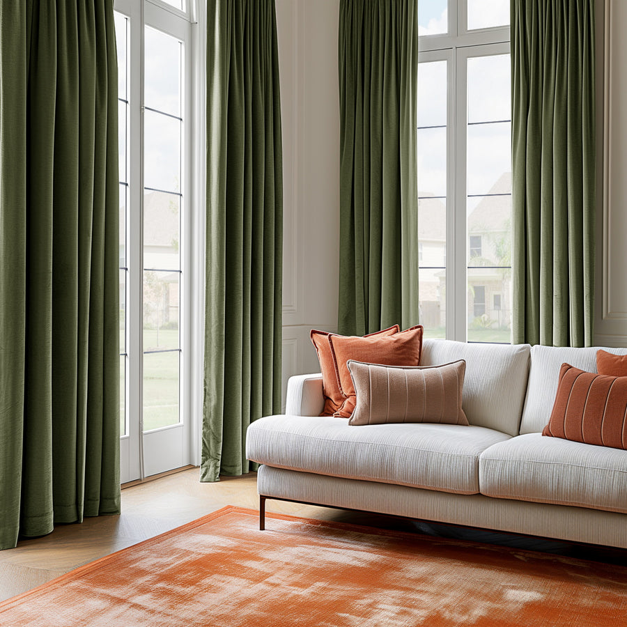 Hunter Green Signature Velvet Custom Curtain