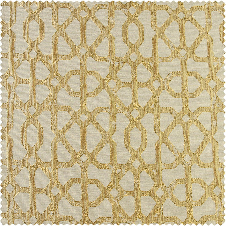 Metro Gold Faux Silk Jacquard Swatch - HalfPriceDrapes.com