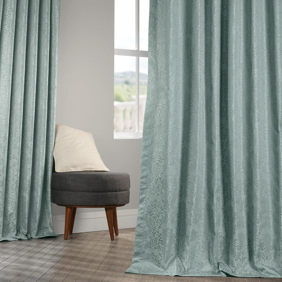 Cambric Larimar Floral Designer Jacquard Custom Curtain