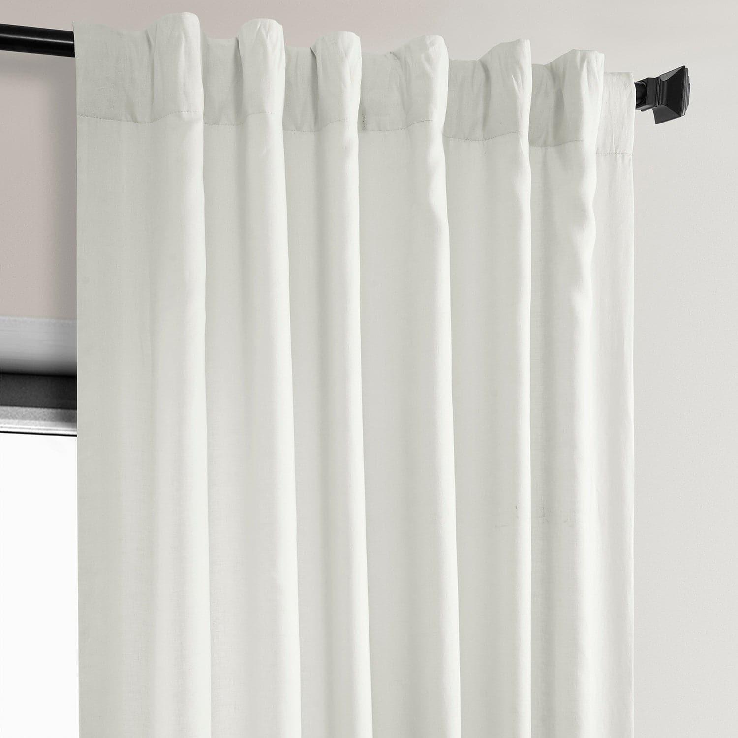 Warm White Euro Linen Room Darkening Curtain