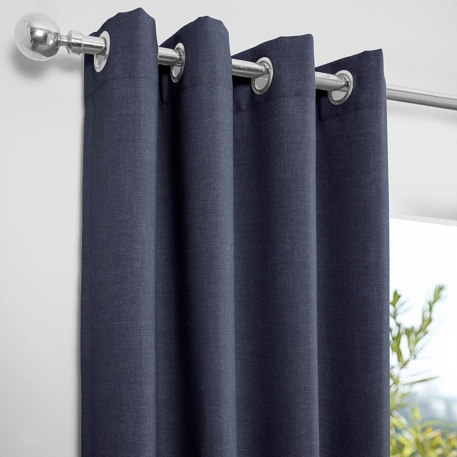 Ocean Navy Blue Grommet Villanova Outdoor Curtain