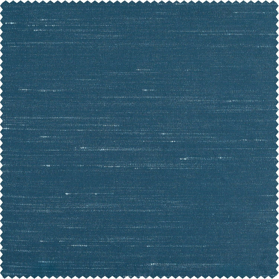 Oceanside Blue Vintage Textured Faux Dupioni Silk Swatch - HalfPriceDrapes.com