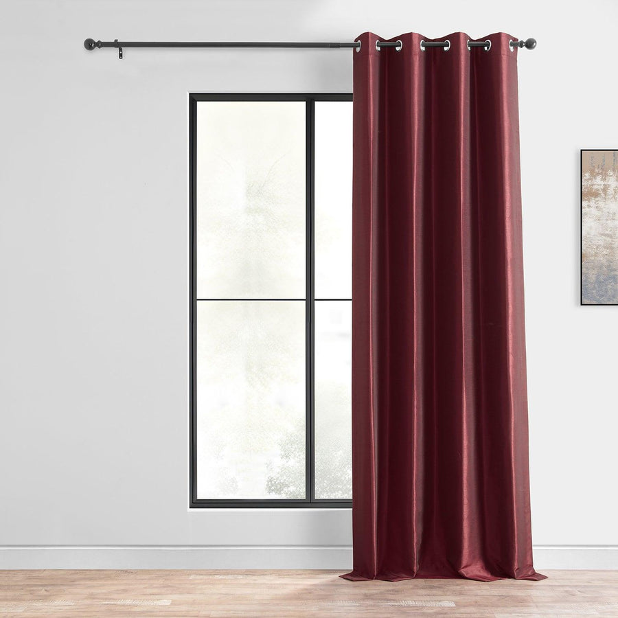 Ruby Grommet Vintage Textured Faux Dupioni Silk Blackout Curtain - HalfPriceDrapes.com