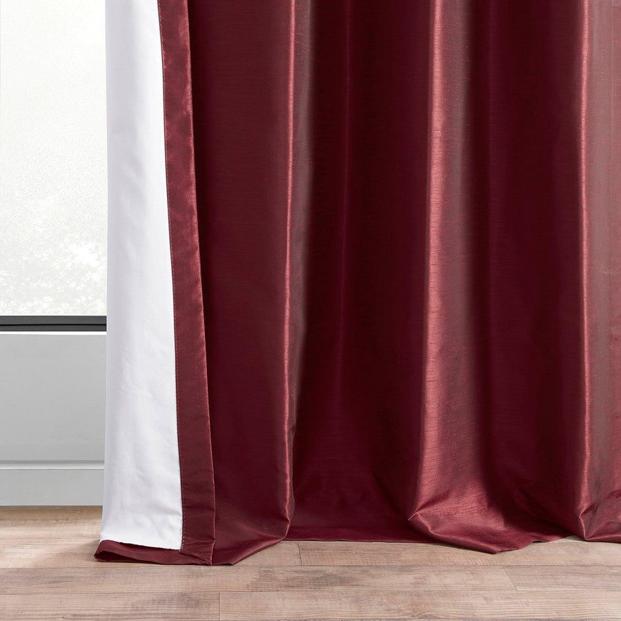 Ruby Grommet Vintage Textured Faux Dupioni Silk Blackout Curtain - HalfPriceDrapes.com