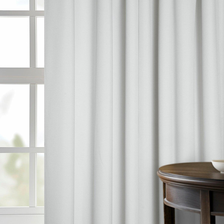 Off White French Pleat Performance Linen Hotel Blackout Curtain