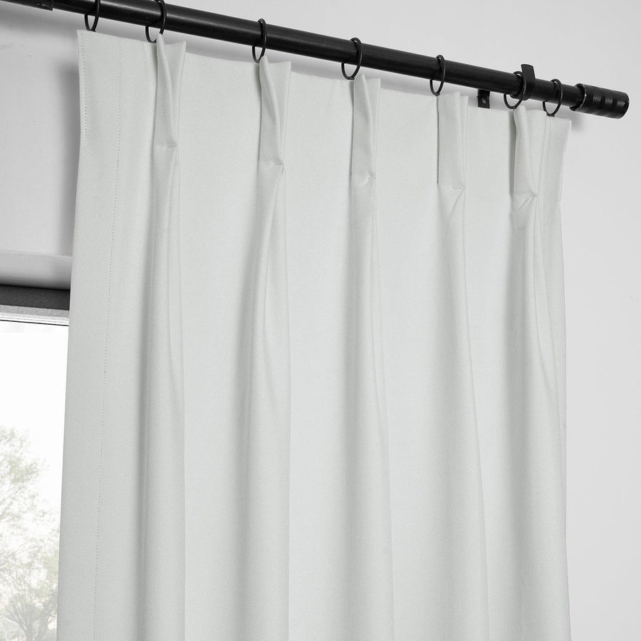 Off White French Pleat Performance Linen Hotel Blackout Curtain