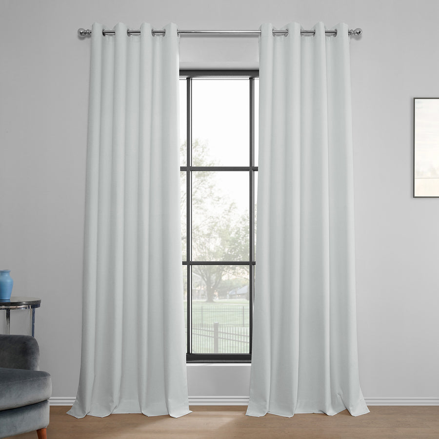 Off White Grommet Performance Linen Hotel Blackout Curtain