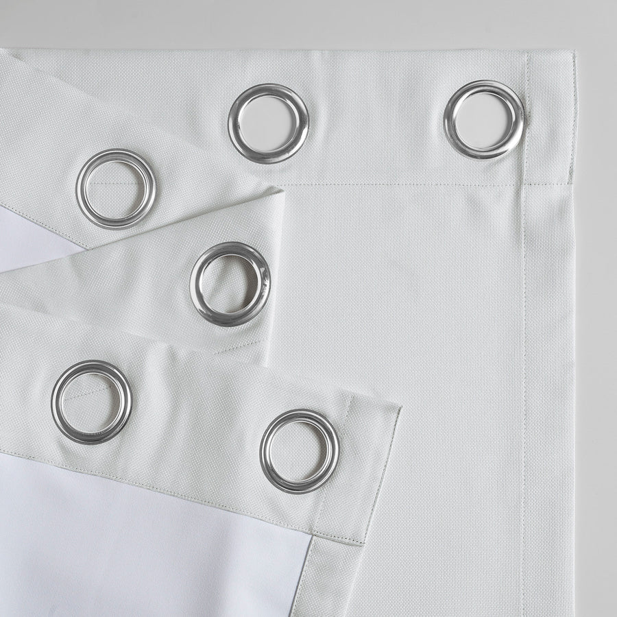 Off White Grommet Performance Linen Hotel Blackout Curtain