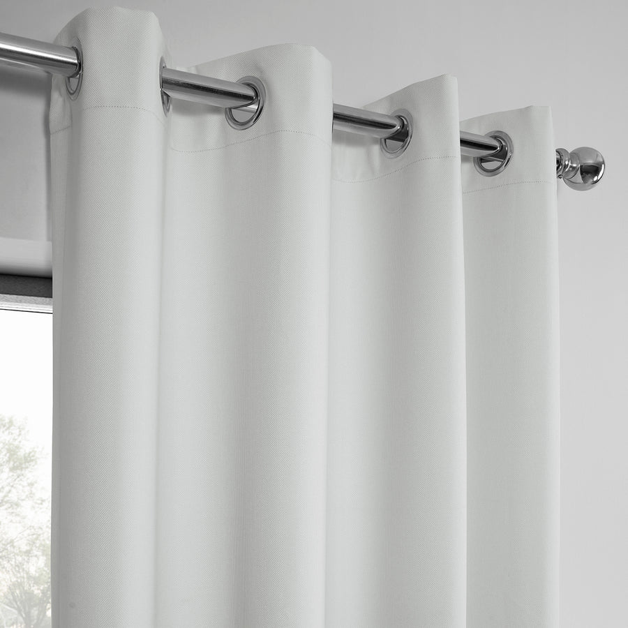 Off White Grommet Performance Linen Hotel Blackout Curtain