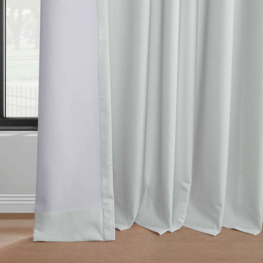 Off White Grommet Performance Linen Hotel Blackout Curtain