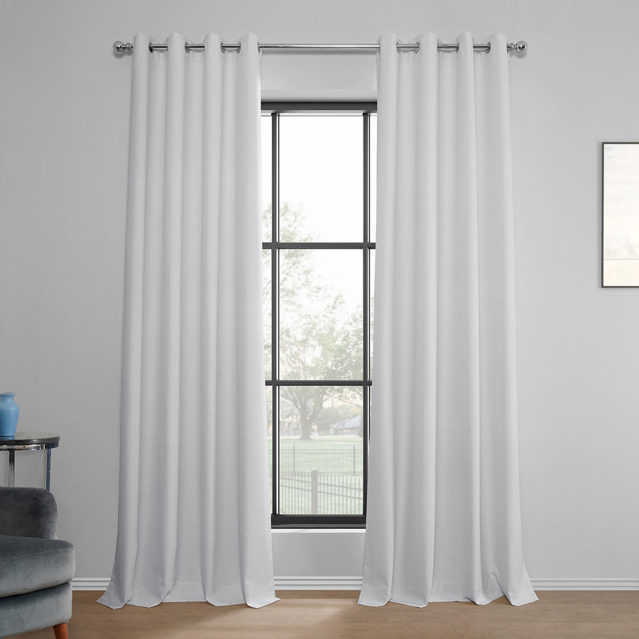 White Grommet Performance Linen Hotel Blackout Curtain