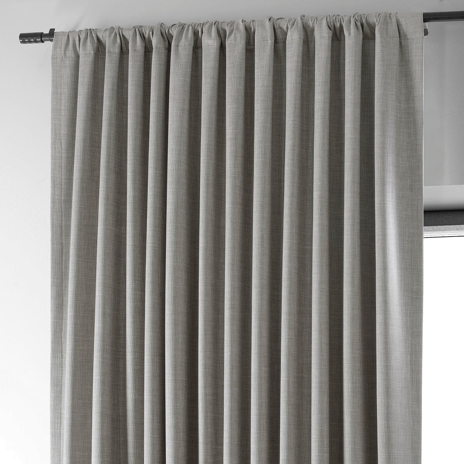 Light Beige Extra Wide Performance Linen Hotel Blackout Curtain