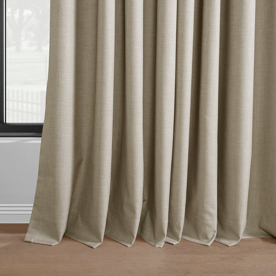 Light Beige Grommet Performance Linen Hotel Blackout Curtain