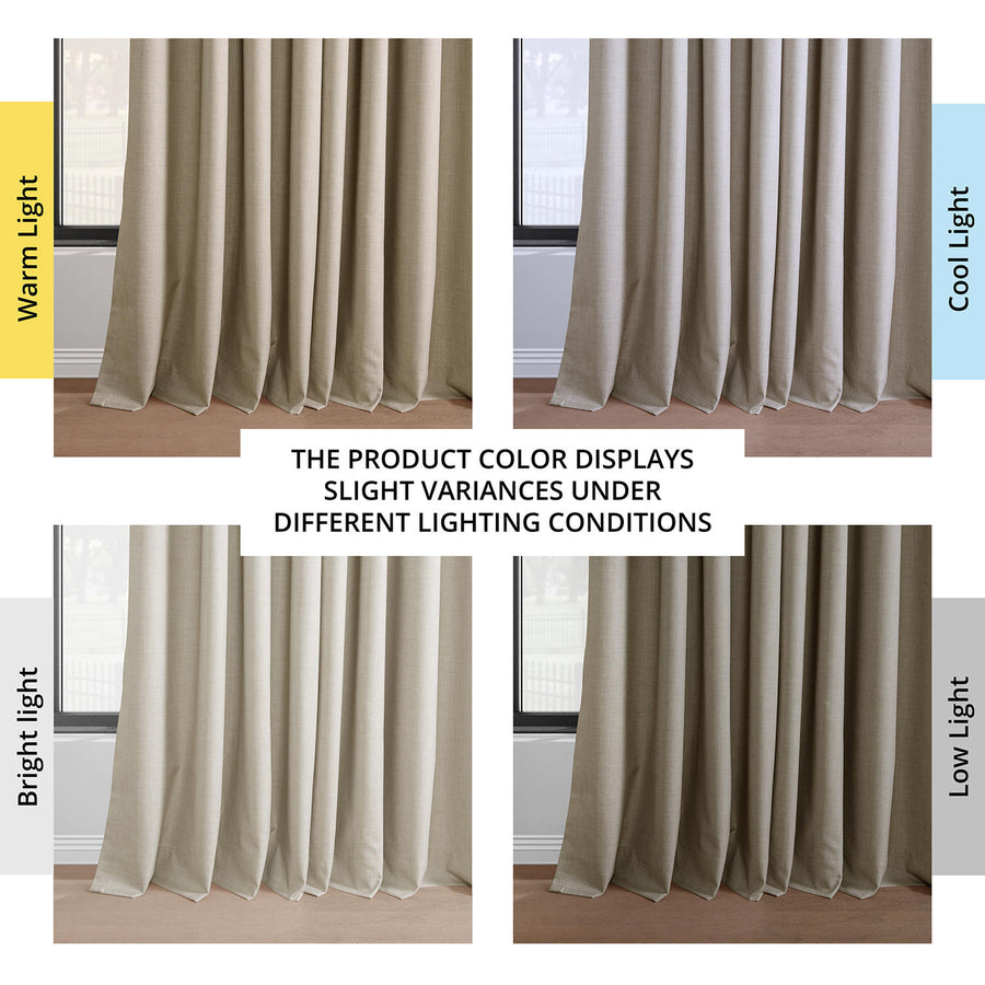 Light Beige Grommet Performance Linen Hotel Blackout Curtain