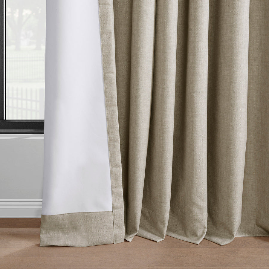 Light Beige Grommet Performance Linen Hotel Blackout Curtain